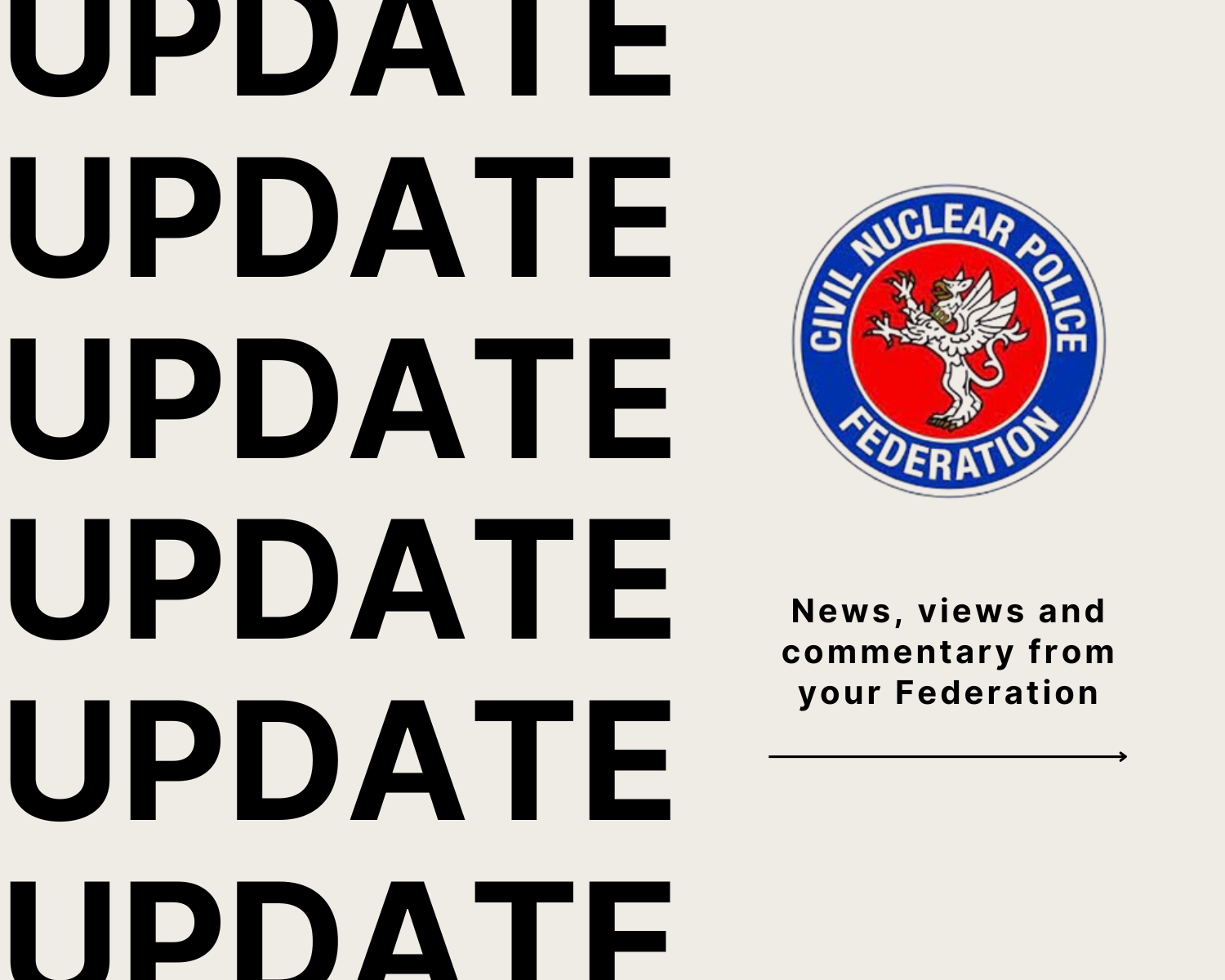 The word update is repeated down left side of this graphic which also shows the CNP Federation logo